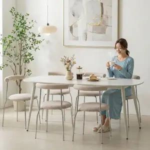 [지베스]모리나 포세린 세라믹 6인용 식탁세트(베리의자6)