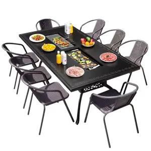 야외바베큐테이블 펜션 탁자 고기 마당 그릴 테이블세트