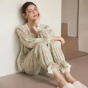 [lunaluz](신세계 사우스시티)여성 로즈듀오 모달코튼 긴소매 라운드넥 투피스 잠옷