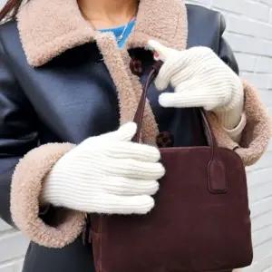 손가락 스마트폰 터치 골지 니트장갑 화이트