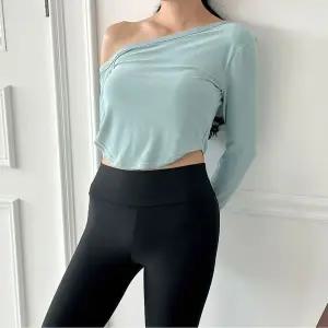 [하프클럽/]여성 8컬러 한쪽 오프숄더 스판 긴팔티 요가 필라테스