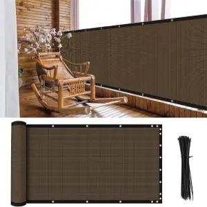 3피트 x 16.5피트 발코니 프라이버시 스크린 펜스 90 차단 메쉬 그늘막 그물 커버 야외 현관 파티오 데크