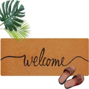 출입구용 나인하우 롱 도어 매트 48 x16 현관 실외 대형 장식용 러그 외부 웰컴 (환영)