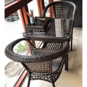 테이블 세트 의자 카페 테라스 라탄 야외 베란다 발코니 펜션 야외용 라탄테이블