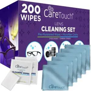 마이크로파이버 천으로 렌즈 청소 물티슈 관리 - 안경용 200개와 천 6개 안경 카메라 스크린 클리너 청소용