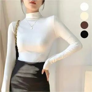 여자 이너 겨울 반목티 쫀쫀한 슬림핏 하프넥 긴팔티