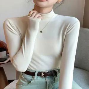 여자 반폴라 6컬러 하프넥 긴팔 티셔츠 이너 목티 겨울