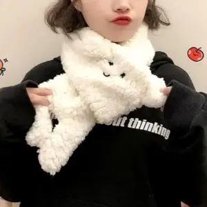 멍멍이 머플러 푸들 여자 페이크퍼 목도리 니트 고리 머플러 니트 울 스카프 밍크 겨울 목도리 커플