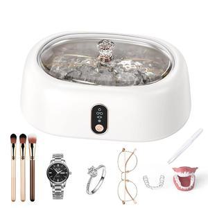 주얼리 클리너, 45KHz 주얼리용 주얼리, 안경, 반지, 시계 스트랩, 틀니, 4가지 타이머 모드, 17온스(500ML), 304 스테인리스 스틸 물탱크- 화이트