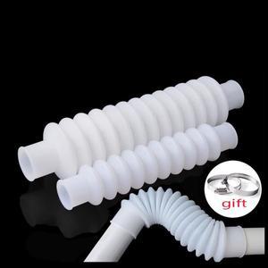 실리콘 벨로우즈 고무 호스 텔레스코픽 벤드 PVC 배수관 다운파이프 세탁기 싱크 액세서리 클램프 포함 파