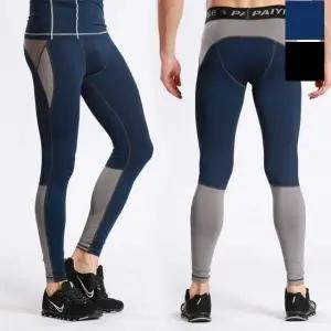 남성용 배색 긴 바지 요가복 팬츠 트레이닝 복장 스포츠웨어
