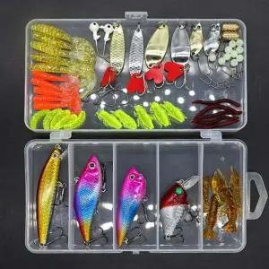 루어 미끼 포퍼 스푼 웜 인조 낚시용품 세트