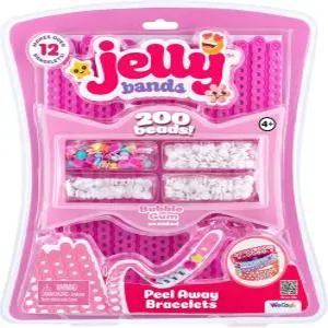 위쿨 젤리 밴드 팔찌 제작 키트 200개 이상의 구슬이 달린 버블검 향 신축성 12개 및 청소년 장난감을 위한