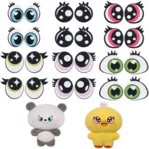 NBEADS 48쌍 공예를 위한 6가지 스타일의 펠트 DIY 크로셰 동물 제작 속눈썹 큰 로 눈을 만드는 플러시