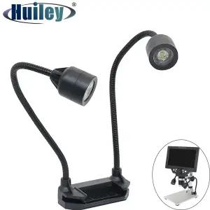 MG1200A 납땜 현미경 용 현미경 듀얼 광원 조명 휴대용 램프 조정 가능 밝기 구부릴 수있는 브래킷