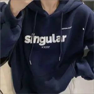 겨울 여자 캐주얼 상의 얇은기모 루즈핏 간절기 후드티 긴팔