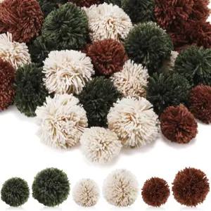 하하펠트 45개의 크리스마스 대형 가을 실 폼 포츠 공예용 벌크 퍼지 컬러풀 볼 DIY 모자 공예 고양이 파티