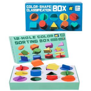 몬테소리 나무 장난감 어린이를 모양 색상 분류기 아기 유아 유치원 선물을 교육