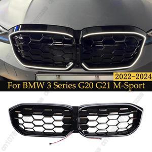 다이아몬드 스타일 프론트 레이싱 어퍼 라디에이터 LED 그릴 BMW 3 시리즈 G20 G21 M-Sport 320i LCI -2024