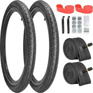 AKOSONE 20/24/26x1.75 인치 접이식 자전거 타이어 및 내부 튜브 AV 32mm 슈레이더 밸브(수리 키트 림