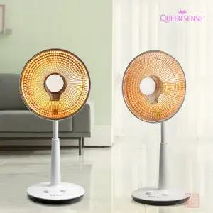 퀸센스 14인치 스탠드 할로겐히터 전기히터 사무실 가정용 화장실 전기난로 C146S