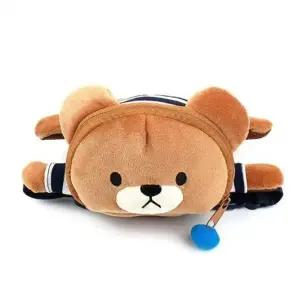 (옵션 브라운-M)곰돌이 키즈 힙색 보조 가방 핸드폰 가방 피기백