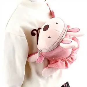 (옵션 코럴-M)토끼 키즈 힙색 보조 가방 여아 핸드폰 가방 피기백