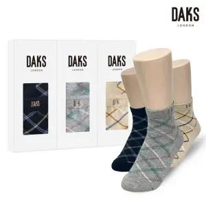 닥스양말 숙녀3족 선물세트 면단목 정체크 26407