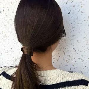 로우번 포니테일 가발머리끈 밝은갈색