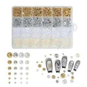 네일아트 대용량 24칸 2-8mm 메탈 반진주 스톤세트 WFI7XZS