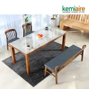 아슬로바 4인 통세라믹 원목식탁SET(벤치형) KHD-857