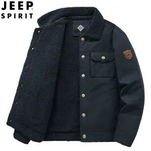 JEEP SPIRIT 남성 겨울 기모 안감 재킷 편안하고 따뜻한 캐주얼 항공점퍼