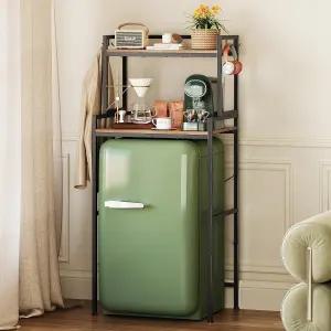 조절 가능한 선반이 있는 에스펠리즘 3단 미니 냉장고 스탠드 냉장고와 전자레인지에 맞는 주방 베이커