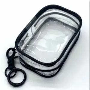 가방고리 투명 사각 파우치 (블랙) 가방고리