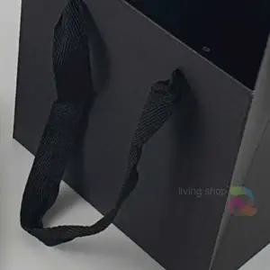 종이쇼핑백 블랙선물용 정사각형 꽃집포장박스 무광 고급쇼핑백