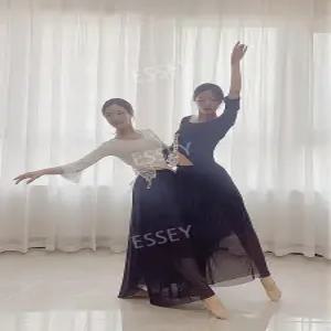 한국무용 의상 치마바지 여성 와이드 쉬폰 연습복 세트 공연