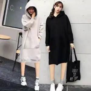 원피스 기모 빅사이즈 여성 무지 데일리 겨울 후드 무릎기장