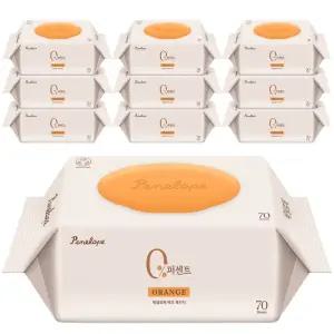 페넬로페 아기물티슈 0퍼센트 오렌지 캡형 70매 10팩