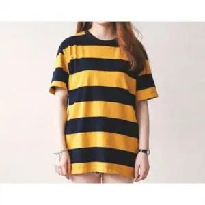 여성 스트라이프 배색 줄무늬 여름 반팔 티셔츠 M XXL