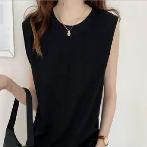 여성민소매나시 루즈핏 민소매나시티 정장이너 사무실 하객룩