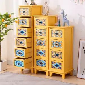 폭좁은 서랍장 미니 옛날 고풍스러운 고가구 원목 슬림 수납장 슬림수납장