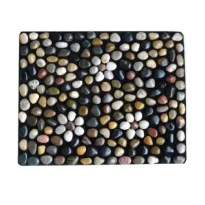 빼곡 발 지압판 지압매트 천연 돌 개 블랙 자갈