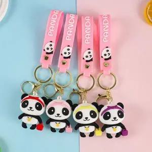 [하프클럽/]리본머리띠 팬더 스타일 열쇠고리 1P 가방 고품질 키