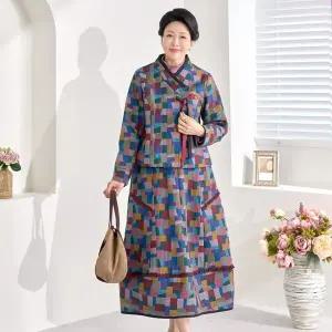 [엄마옷 로즈맘] 차비색동누빔면저고리치마세트