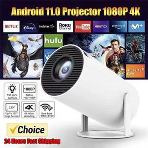 맥큐빅 프로젝터 HY300 PRO 4K 안드로이드 11 듀얼 와이파이6 290ANSI 올위너 H713 BT5.0 1080P 1280x720P