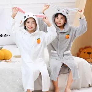 주니어 어린이 아동 캐릭터 후드 목욕가운 샤워 가운 여아 남아 수면 잠옷 극세사 겨울