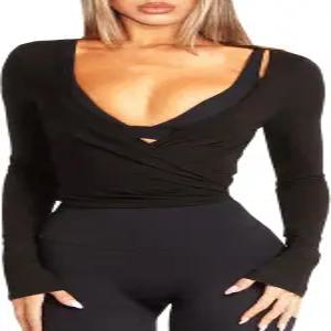 나브니트 여성 롱 슬리브 발레 필라테스 요가 랩 타이 프론트 탑 운동 체육관 셔츠 카디건