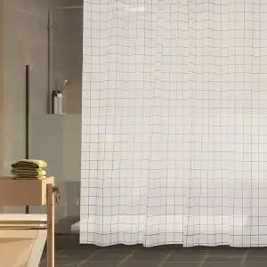 화이트 체크 샤워 커튼 대 욕실커튼 방수커튼 욕조가