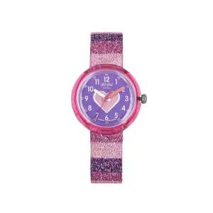 [신세계라이브쇼핑]플릭플락 FPNP127 COLOR MY LIFE STRIPY GLITTER 아동 나토시계