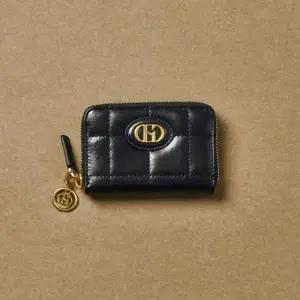 [헤지스](광주신세계)[H20크링클] 블랙 퀼팅 가죽 지퍼 카드지갑 동전수납 HIHO5E755BK